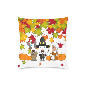 Thanksgiving Bull Terrier Character Pillow Cover