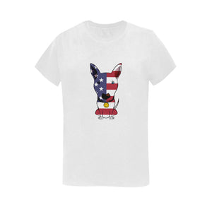 English Bull Terrier - American Style - American Flag Women's T-Shirt