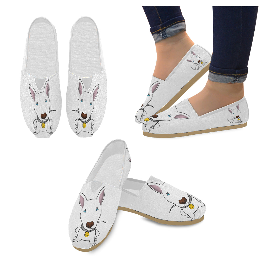 Ladies Canvas Slip-on Shoes - White Pattern