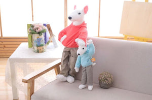 Bull Terrier Family Stuffed Plush Doggies (Bendable and Poseable)