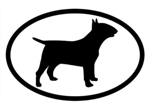 Oval Bull Terrier Sticker Decal - Black