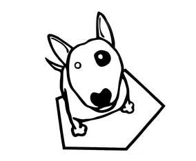 Bull Terrier Heart-nose Decal Sticker