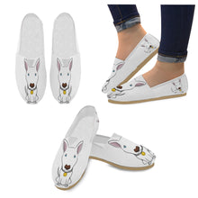 Ladies Canvas Slip-on Shoes - White Pattern