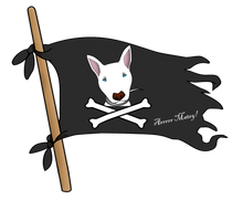 Pirate Bull Terrier Flag