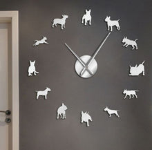 Twelve Bull Terriers Wall Clock - 2 size choices and 2 color choices